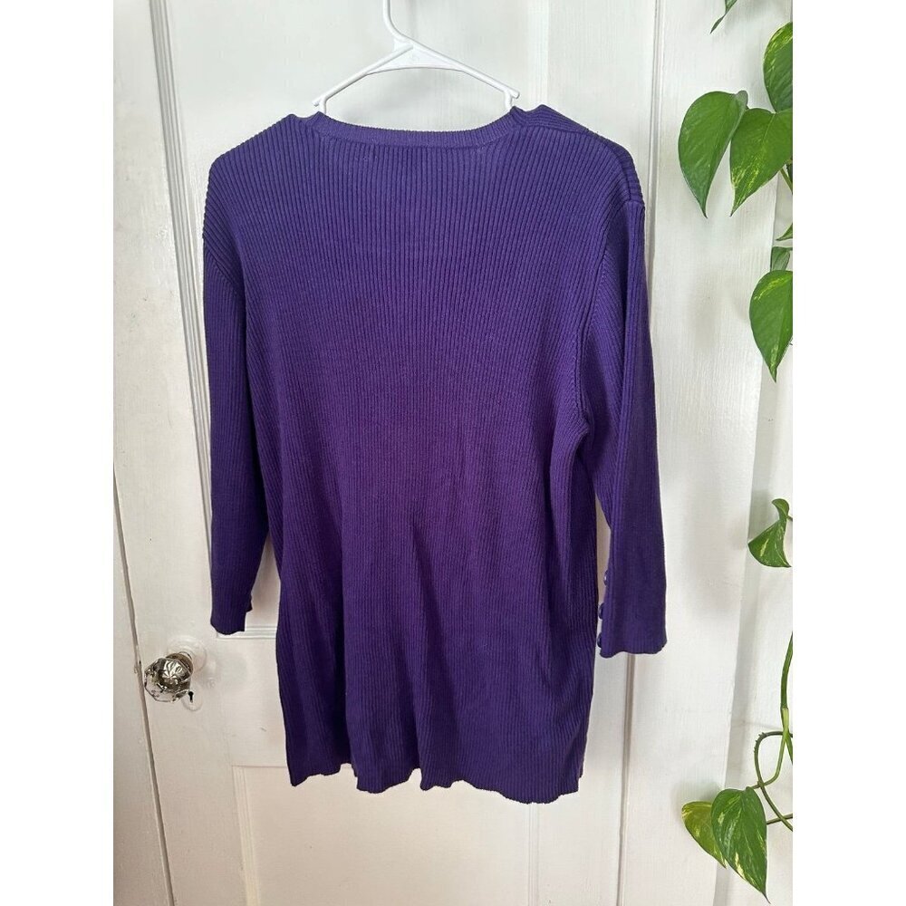 Dressbarn women’s size 2x-large purple long sleeve sweater - Picture 8 of 9